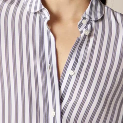 Jules classic-fit shirt in striped crepe de chine