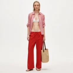 Jules classic-fit shirt in striped textured gauze
