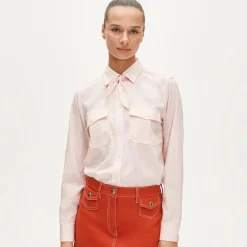 Jules classic-fit tie-neck shirt in speckles