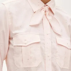 Jules classic-fit tie-neck shirt in speckles