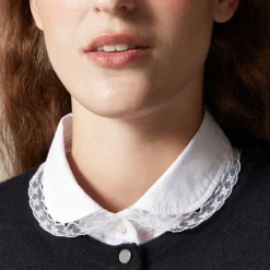Jules lace-collar shirt in cotton poplin