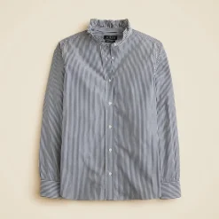 Jules ruffle-collar shirt in striped cotton poplin