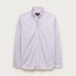 Jules ruffle-collar shirt in striped cotton poplin