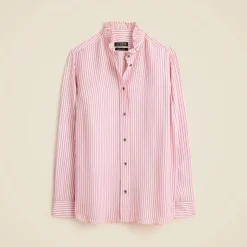 Jules ruffle-collar shirt in striped crepe de chine