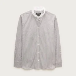 Jules ruffle-collar shirt in striped cotton poplin