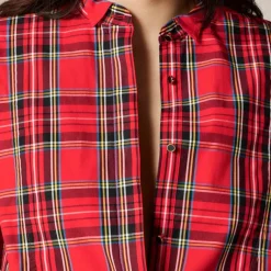 Jules tuxedo shirt in tartan cotton poplin