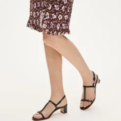 Kacie block-heel sandals in patent leather