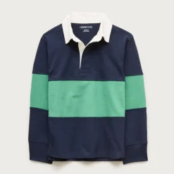 Kids' junior varsity rugby polo shirt in striped heritage jersey