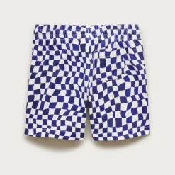 Kids' lightweight cotton pull-on short in checkerboard
