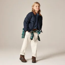 Kids' long-sleeve garment-dyed pocket T-shirt in broken-in-jersey