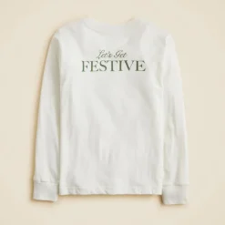 Kids' long-sleeve holiday dogs graphic T-shirt