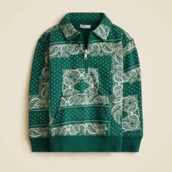 Kids' quarter-zip pullover in terry
