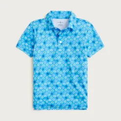 Kids' short-sleeve active polo shirt in stripe