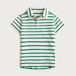 Kids' short-sleeve active polo shirt in stripe