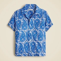 Kids' short-sleeve camp shirt in prints