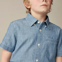 Kids' short-sleeve chambray shirt