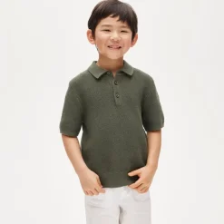 Kids' short-sleeve seed-stitch sweater-polo