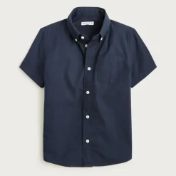 Kids' short-sleeve stretch poplin button-down