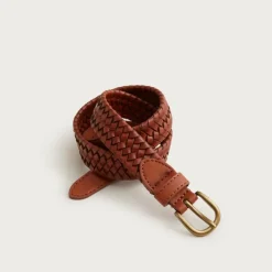 Kids' stretchy woven leather belt