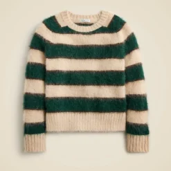 Kids' textured crewneck sweater in stripe