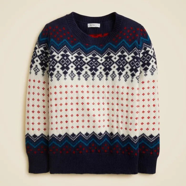 Kids' vintage Fair Isle sweater in wool blend