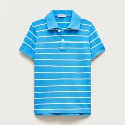 Kids' washed piqué polo shirt in stripe