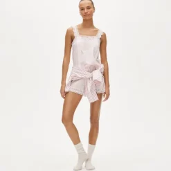 Lace-trim camisole pajama set