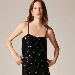 Lace-trim camisole with embellishments