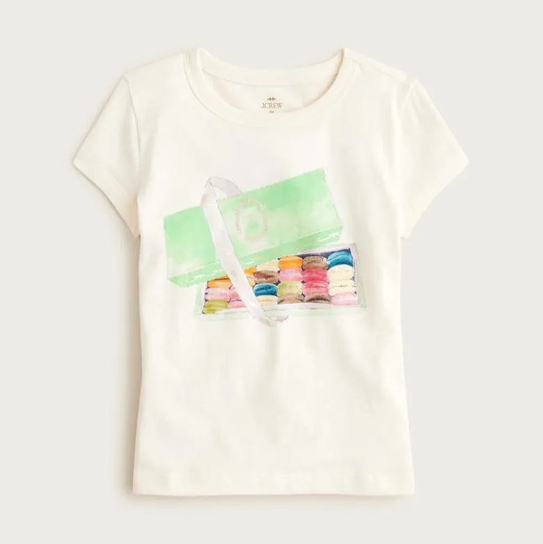 LADURÉE X Crewcuts girls' macaron graphic T-shirt with sequins