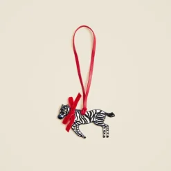 Leather zebra bag charm
