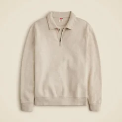 Lightweight french terry half-zip sweatshirt