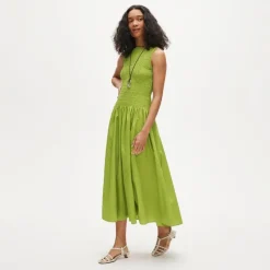 Lina smocked midi dress