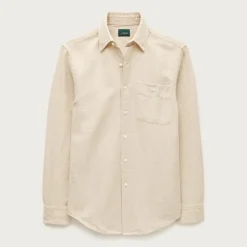 Linen-cotton blend twill shirt