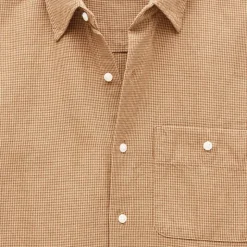 Linen-cotton blend twill shirt