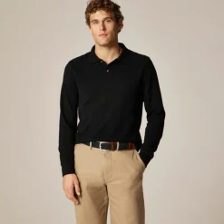 Long-sleeve classic piqué polo shirt
