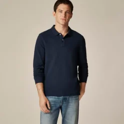 Long-sleeve classic piqué polo shirt