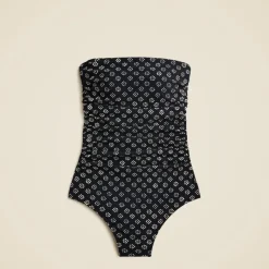 Long-torso Gemma ruched bandeau one-piece