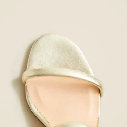 Lucie slingback block-heel sandals in metallic leather