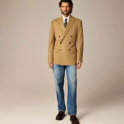 Ludlow Slim-fit double-breasted blazer in Italian wool doeskin