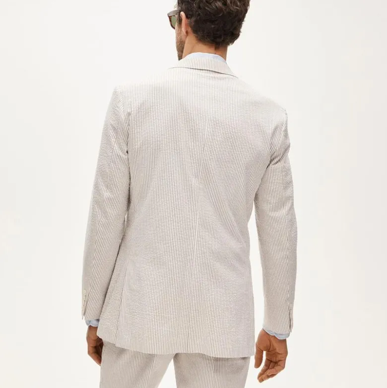 Ludlow Slim-fit suit jacket in cotton seersucker