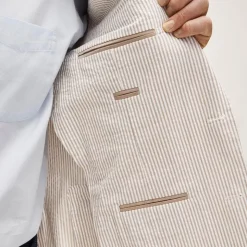 Ludlow Slim-fit suit jacket in cotton seersucker