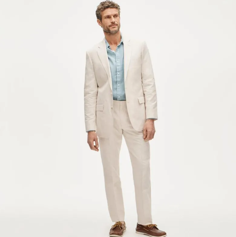 Ludlow Slim-fit suit jacket in Baird McNutt Irish cotton-linen blend