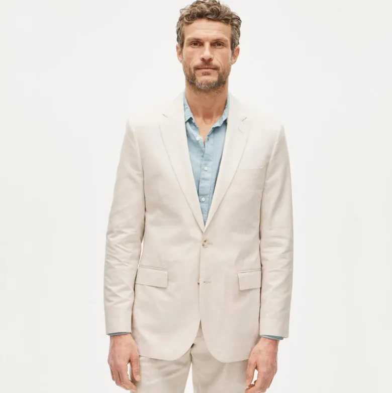 Ludlow Slim-fit suit jacket in Baird McNutt Irish cotton-linen blend
