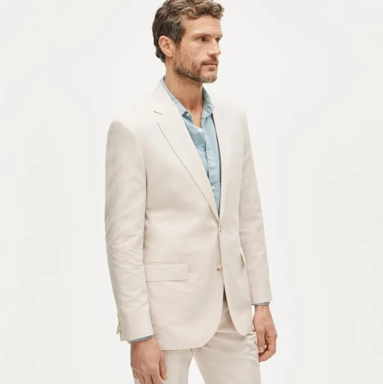 Ludlow Slim-fit suit jacket in Baird McNutt Irish cotton-linen blend