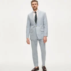 Ludlow Slim-fit suit jacket in Baird McNutt Irish cotton-linen blend