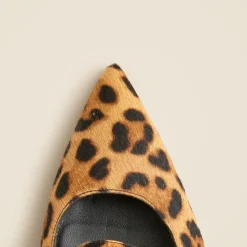 Made-in-Italy Colette buckle slingback pumps in leopard-print calf hair