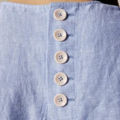 Maxine button-back dress in linen