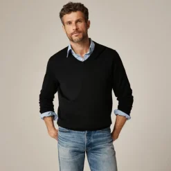 Merino wool V-neck sweater