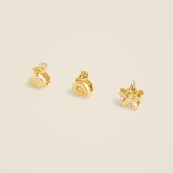 Metallic nautical claw clips three-pack