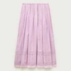 Midi skirt in embroidered dobby